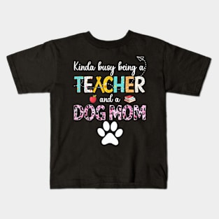 Leopard kinda being a teacher and dog mom Kids T-Shirt